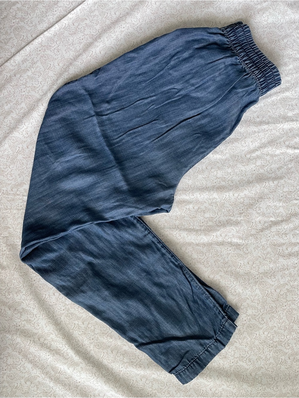 Coldwater Creek Relaxed Elastic-Waist Pants Womens Size XS Blue Casual Pockets